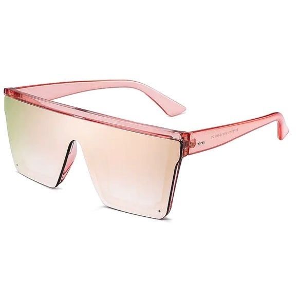 MIRROR🍷ROSÉ ALL DAY🍷PINK MIRROR OVERSIZED SUNNIES-NEW - Picture 3 of 6